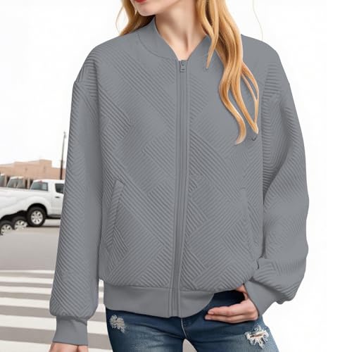 Girls Zip Up Hoodie Casual Hoodless Sweatshirt Lightweight Bomber Jacket Long Sleeve Youth Hoodies Fall Jackets Coat2