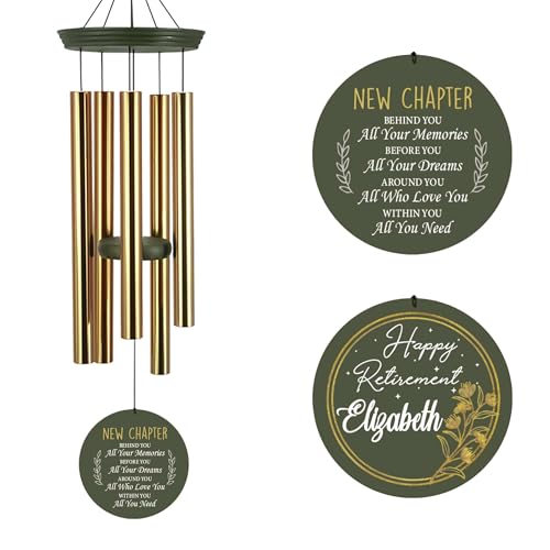 Image of ASTARIN Personalized Retirement Wind Chimes, 36inch Retirement Gifts for Woman /Man, Colleagues /Staff, Personalized Gifts Wind Chime for Retire, Decorative Wind Chimes Outdoor Decor