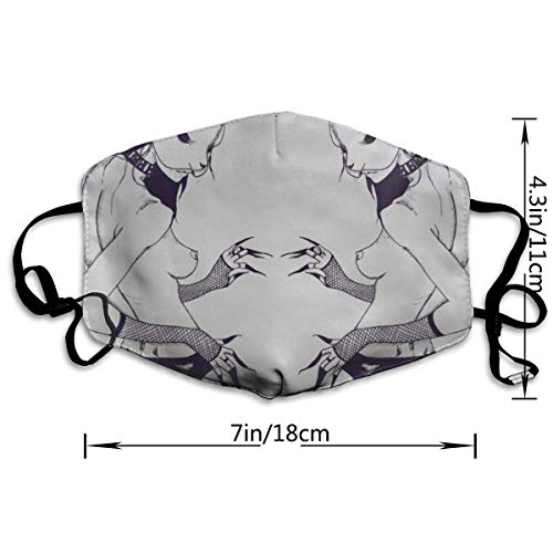 Bandana Face Mask Anti Dusk Adult Mask Comfortable Adjustable Naked Erotic Rabbit Girl Printed Facial Decorations Washable Cloth Face Mask for Women Men - Thumbnail 3