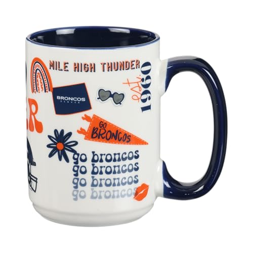The Memory Company Officially Licensed 15oz Team Spirit Mug Denver Broncos