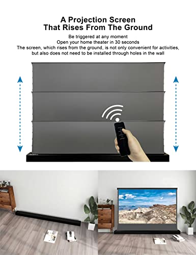 Vivid Storm Since 2004-Long Focus Ambient Light Rejecting Screen,Motorized Floor Rising Projection Screen,Compatible With Lumen Up To 2500Ansi Of Normally Projector,Vsdstalr100H #TOP3