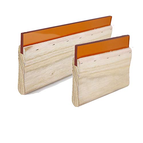 Screen Printing Squeegee, zosenda 2 Pcs 75 Durometer Wood Ink Scraper Silk Stencil Squeegee for Screen Printing (9.8 in & 3.9 in)