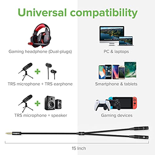Adaptador divisor Jack 3.5mm para auriculares y micrófono miniatura 7