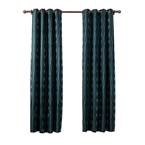 W-L Rideau Décoration de Fenêtre Décoration Rideaux, imprimé Jacquard Rideaux, Rideaux perforé, Anneaux de Fer, Convient for Chambre à Coucher et Salle de séjour (Color : Green, Size : 140x260cm)