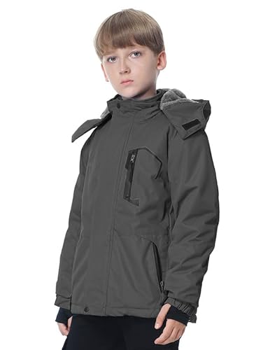 Jaqueta de esqui impermeável para meninos, quente, de lã, inverno, neve, à prova de vento, jaqueta d