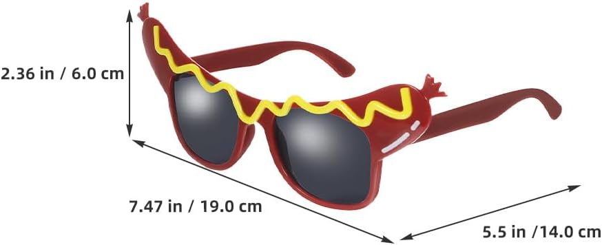 TOYANDONA 6pcs Hot Dog Glasses - Novelty Glasses Funny Dance Party Sunglasses Hot Dog Sunglasses for Adults Costume Accessories Halloween Christmas Cosplay Decorations