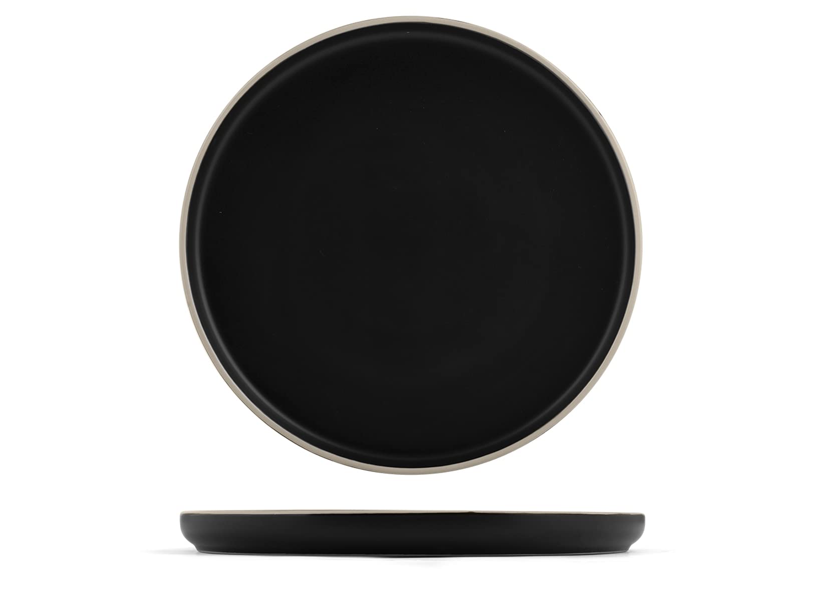 H&H Servizio Tavola Bergen 18 Pezzi in Stoneware Opaco – Piatti Piani, Fondi e Frutta – Lavabili in Lavastoviglie e Adatti al Microonde – Design Moderno, Colori Naturali