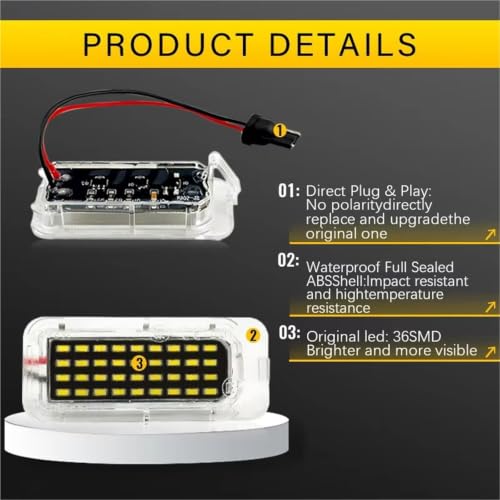Lámpara LED matrícula coche bombilla matrícula para Explorer Ecosport Galaxy Ranger 4