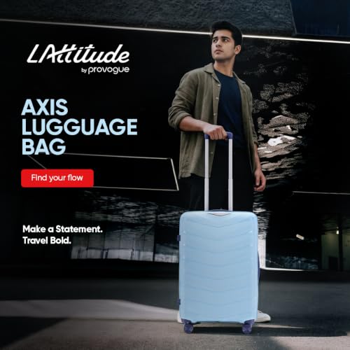 Image of Axis Medium Check-in Suitcase 65 cm 24 inch Polypropylene Hard Trolley, 8 Spinner Wheels, 3-Pocket Convipack, Dual-Tone Shell, Recessed Number Lock Sapphire Blue /Peacock Blue