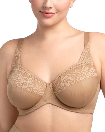 Image of HSIA Minimizer Bras for Women Large Bust Full Coverage Lace Plus Size Bra - Mermaid Scales