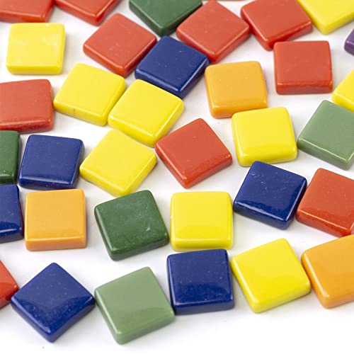 23 Oz Fiesta Style Mosaics Tiles Stained Glass Sheets Square Shape 2 X 2 Cm 120 Pc For Crafts,Stepping Stone Making,Back Splash,Frame Decoration,Indoor,Garden Project,Bathroom,Floor,Wall,7 Color Mixed #TOP6