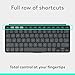 Logitech Keys-to-GO 2 Portable Wireless Keyboard with Built-in Cover, Slim and Compact Bluetooth Keyboard for iPad, iPhone, Mac, and Apple TV, Easily Switch with Devices - Graphite
