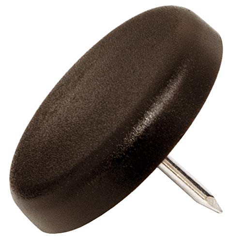 32 x Deslizante de plástico con clavo | Ø 30 mm | marrón | redondas | Patas de muebles con clavo de la máxima calidad de Adsamm®