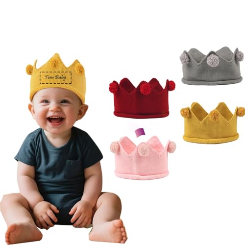 Corona de cumpleaños bordada a mano personalizada, primer sombrero, cumpleaños para niños pequeños, primer sombrero de niña y niño pequeño