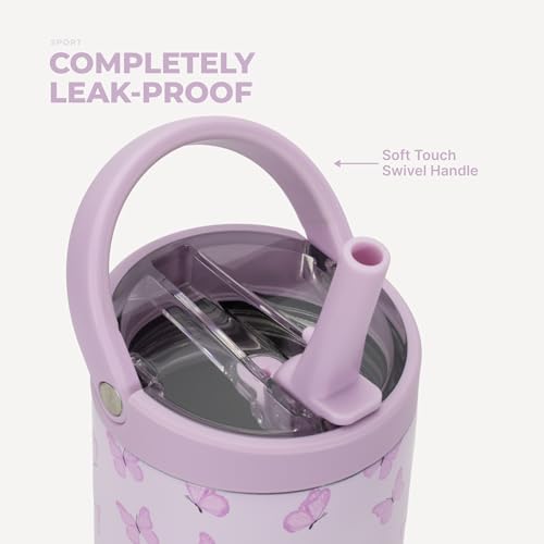 Image of HydroJug Sport 14 oz Insulated Kids Water Bottle with Straw, Flutter