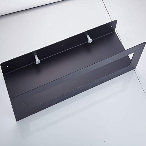 Toallero sin perforación con estante de aluminio negro resistente 5