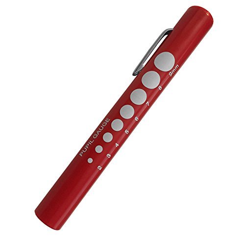 Prestige Medical Pupil Gauge Disposable Penlight with Poly Bag Packaging Red