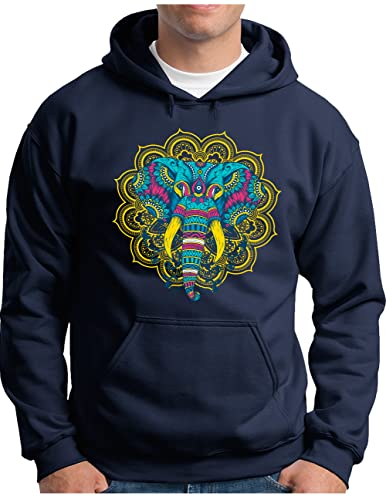 Sweat à capuche Homme Elephant Pull bleu marine grand taille S 4XL OM3