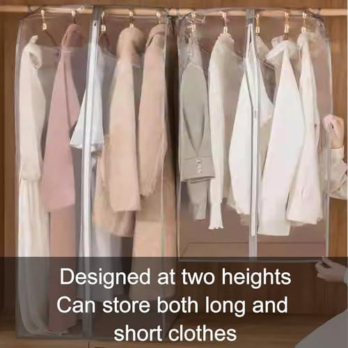 PEVA Garment Bags for Hanging Clothes, Fully Transparent Garment Bag, Large Capacity Suitable for Wardrobe Storage of Suits(25x50x120cm/10x20x47in)3