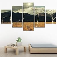 SIGNWIN 5 Panel Canvas Wall Art Modern Art Country Dramatic Global Landscape Multicolor Photography for Home Decorations Ready to Hang - 60