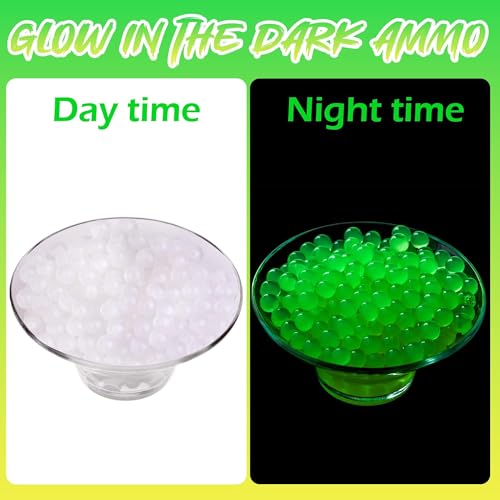 Image of The Little Ones Gel Blaster Refill for Adults Age 15+ Years Above [4000 Rounds][Glow in The Dark],Ball Launcher [Pack of 2]
