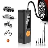 Luftkompressor ZETTA 1024 Akku Kompressor - Tragbare Luftkompressor für Autoreifen mit LED & 5 Düsen, 2x schnellerer Mini Kompressor für Reifen, 150 PSI Luftpumpe für Kompressor Auto, Fahrradpumme, Ballpumpe