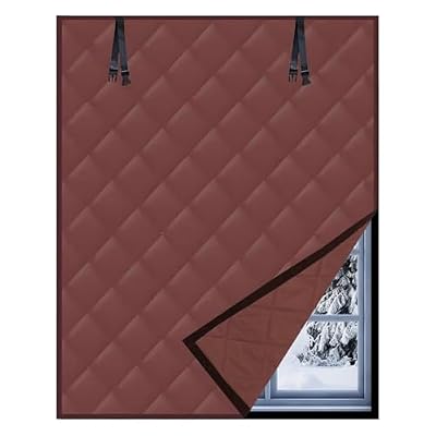 20-79in X 20-118in Window Insulation Kit, Window Covering Weatherproofing, Thermal Curtains for Winters Insulated for Rv Attic Privacy Winterize Cover(Brown,34x55in/85x140cm)