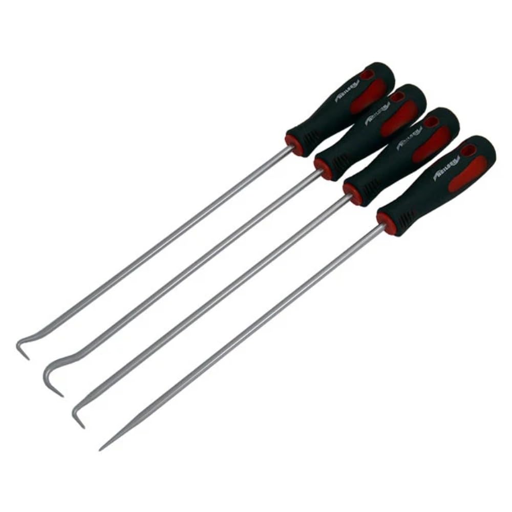 Neilsen Silver Ct3309 4Pc Hook And Pick Set Extra Long 90 Degree Hook 90 Degree Pick Goose Neck Pick Straight Pick