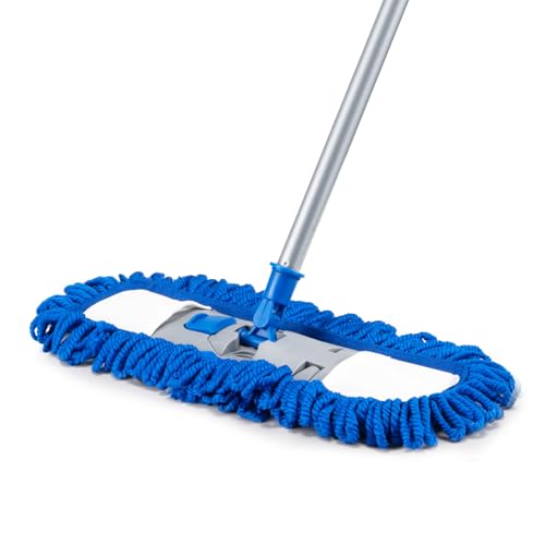 Neeklinny Dust Mop for Hardwood Floors 58 Long Handle Wet & Dry Mop 180 Rotating Microfiber Washable Mop for Tile Laminate Vinyl Floors Pet Hair Cleaning