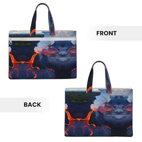 Kilauea Volcanos Canvas Document Bag Briefcase For Professionals And Executives3
