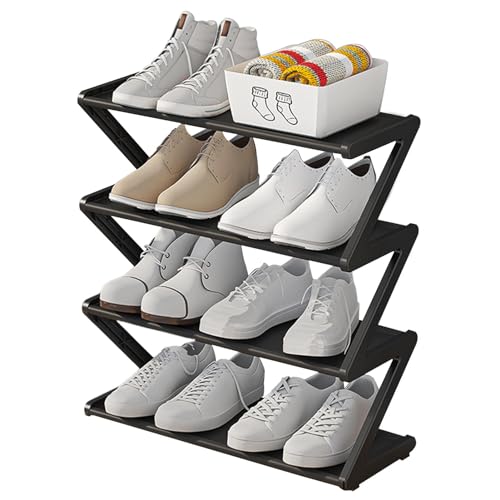 tongfeng Zapatero esquinero, soporte de almacenamiento de zapatos, organizador de zapatos de almacenamiento de tenis, soporte de zapatos montado en forma de Z para el hogar, dormitorio, entrada,
