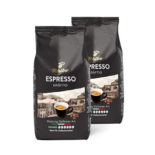 Tchibo Espresso Kräftig 2kg (2 x 1000g) Kaffeebohnen intensiv-kräftiger Geschmack