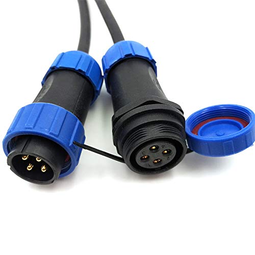SZJELEN SP21 2Pin-12Pin IP67 Waterproof Electrical Wire Cable Connector Plug Socket,Panel Mount Aviation Connector Male and Female (4Pin)