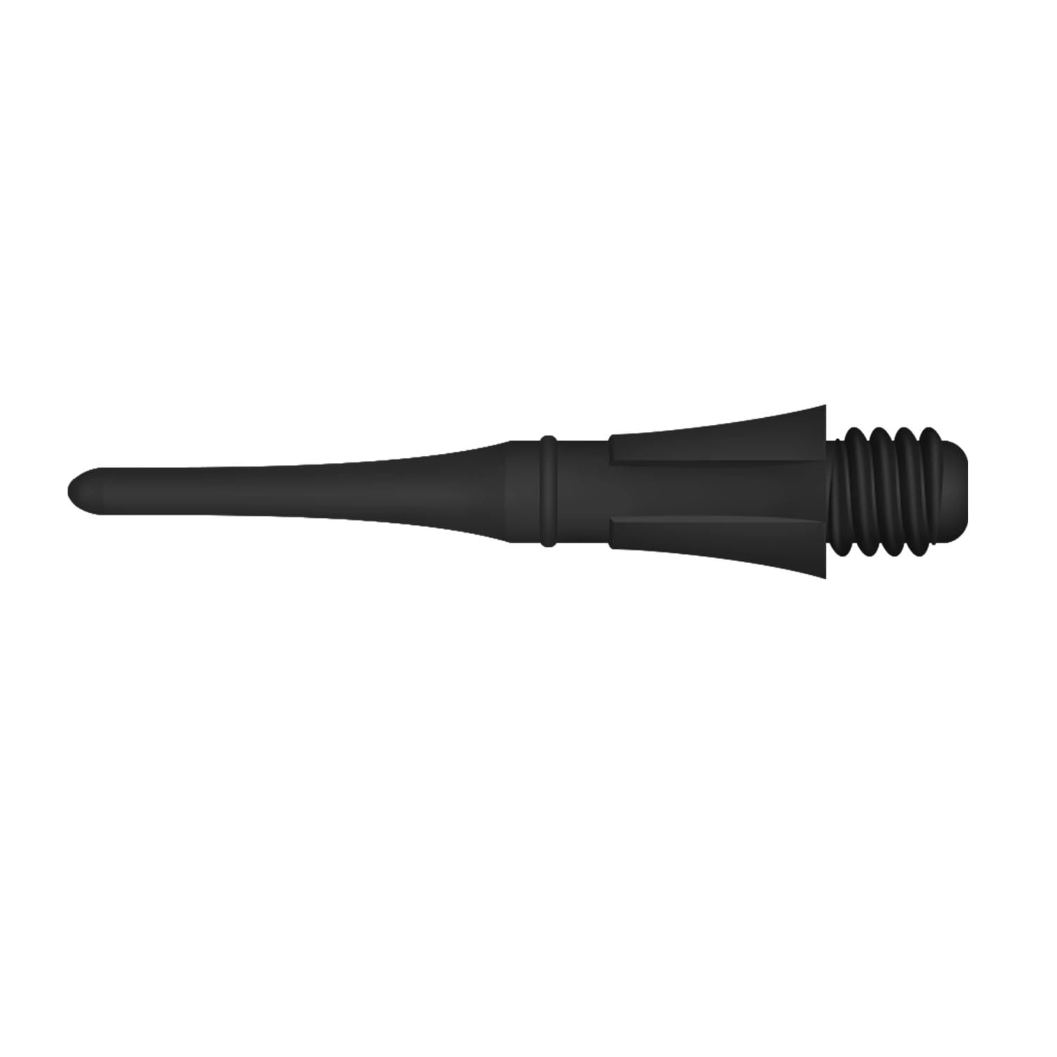Dartfellas Spare Soft Tips, Durable Replacement Plastic 2BA Dart Points, (Pack of 100) (Black)