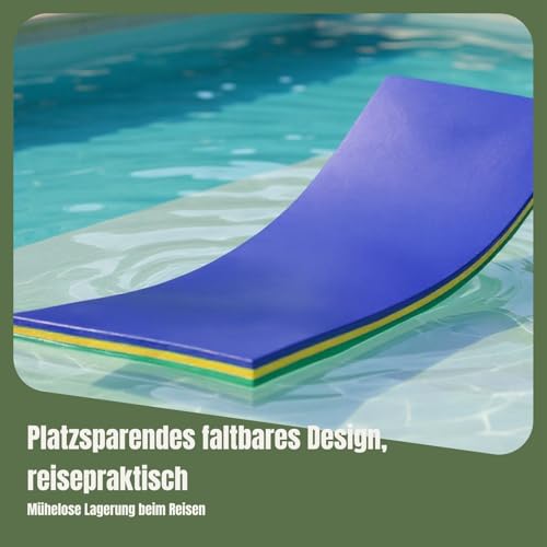 Harilla Schwimmende Wassermatte, Treibende Matratzendecke, Reißfestes Schwimmfloß, Schwimmmatte für Draußen, Bett, Schwimmende Unterlage Zum Bootfahren, Blau Grün Gelb