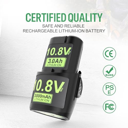 DREAMDASH 2Packs 3000mAh Replacement Battery for Stihl 10.8V HSA 26 Battery AS2 GTA26 SEA20 Cordless Shrub H-SA 26 Grass Shears Batteries Number 45154006500 10.8V Cordless Tool Batteries by DREAMDASH - Image 5