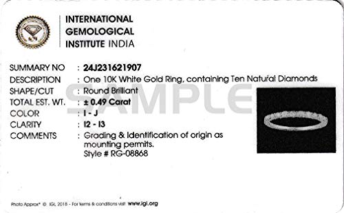 1/2 Carat Diamond Wedding Band in 10k Gold4