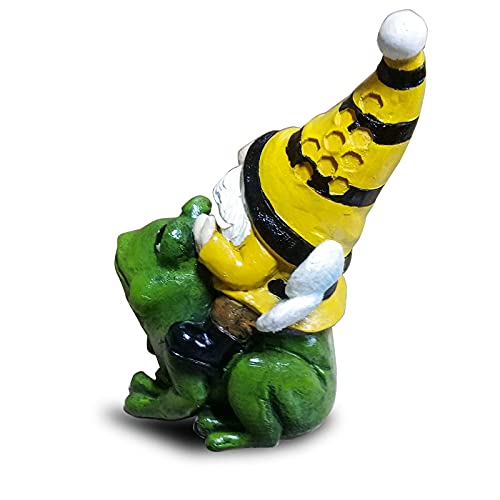 Garden Bee Gnome Statue Decoration - Resin Funny Garden Bird Welcome Figurines For Outdoor Patio, Lawn, Yard Art Decoration Winter Halloween Christmas Garden Gifts (Frog) #TOP3