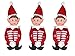 Elves Behavin' Badly Lot de 3 elfes en vinyle avec chapeau et étiquette 30,5 cm
