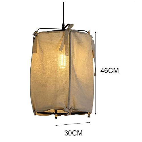 Strong Durable Modern Japanese Style Zen Linen Ceiling Pendant Lamp Restaurant Hot Pot Shop Private Room E27 Pendant Light Tea House Guest House Antique Linen Hanging Lamp Decorative Perfect Decorate #TOP6