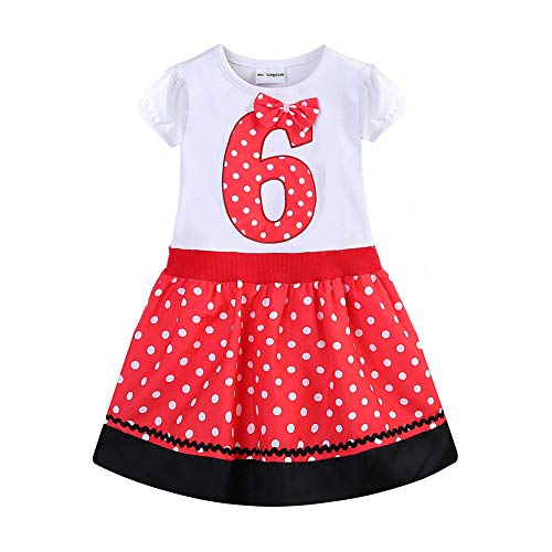 Mud Kingdom Little Girls Birthday Dress Number Gift Cute Polka Dots