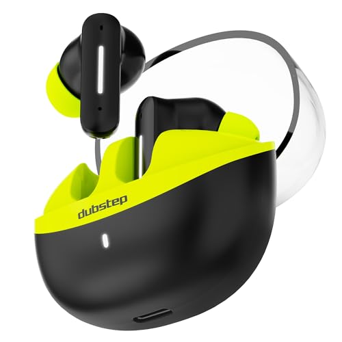 Image of Dubstep Buzz X8 in Ear Wireless Earbuds, 56Hrs Playtime, 13Mm Dynamic Drivers, Xbass Technology, ENC Mics, Type-C Fast Charging (Neon Green)