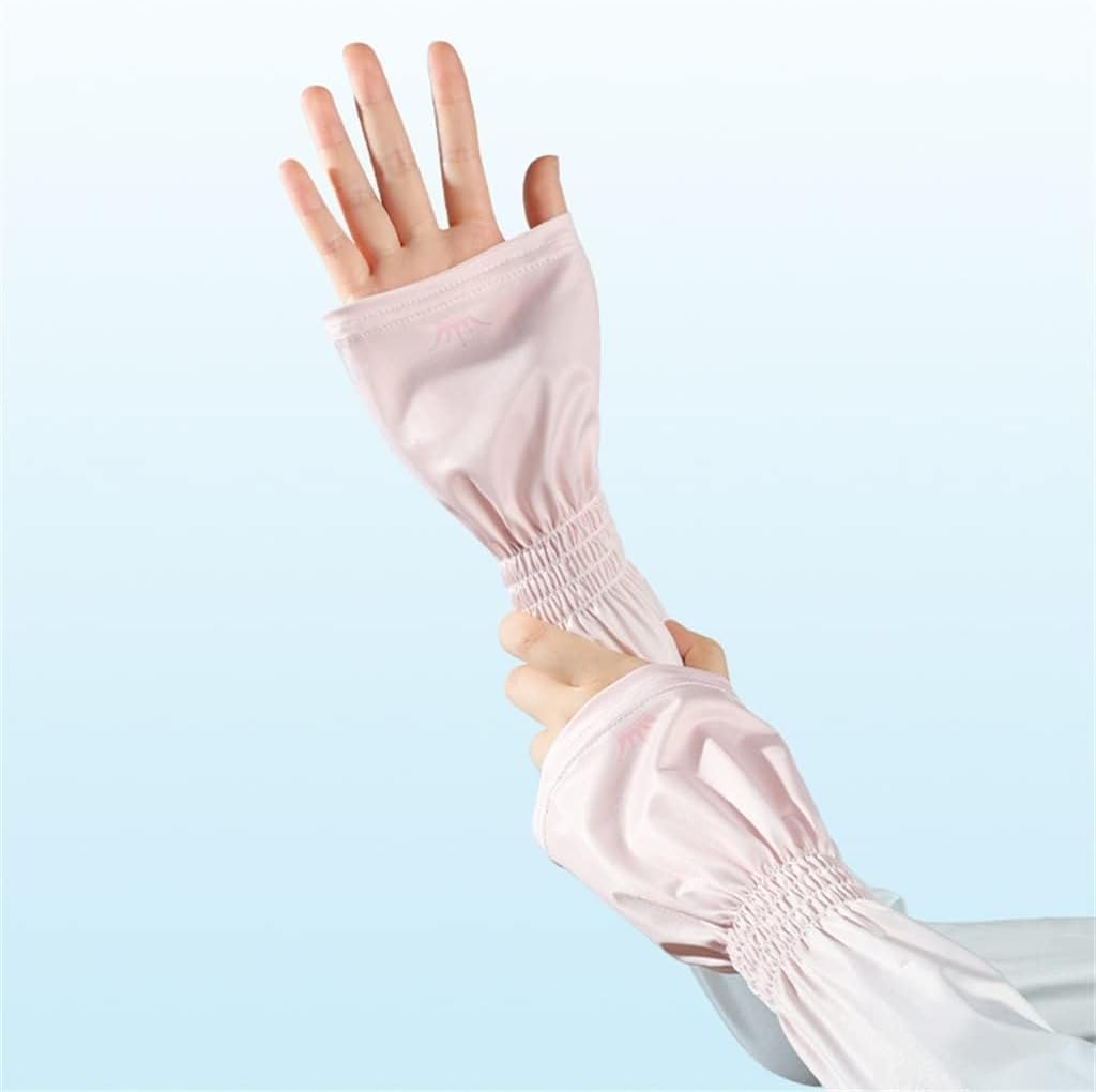 HBJWOV Icy Sunscreen Sleeves Female Ice Silk Gradient Loose Driving Arm Guard Sleeves Thin