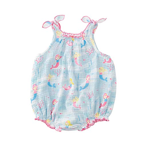 Mud Pie Baby Girls' Mermaid Sunsuit, Blue, 6-9mo