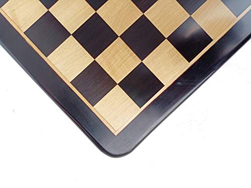 Échiquier de luxe en ébène et érable fait main - Plateau haut de gamme 55 cm