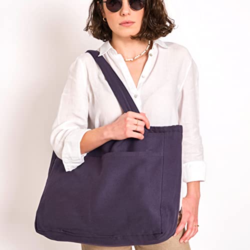 Bolsa reversible de algodón Luzia para playa miniatura 3