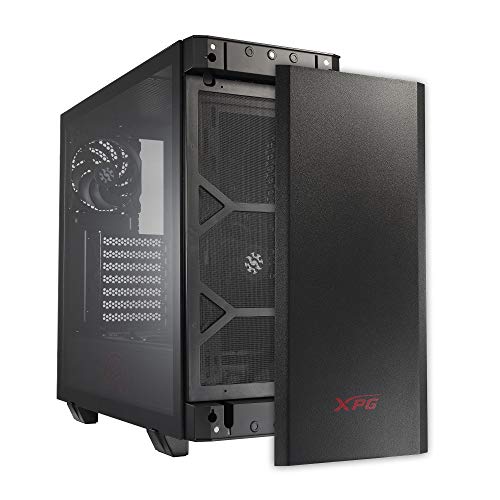 ADATA  INVADER Mid-Tower PC Chassis, Front ARGB downlight, Side Glass Panel, High Airflow Design with Pre-Installed Fans, Hassle-Free Installation, I/O USB Ports, Black - Case PC - Immagine 1