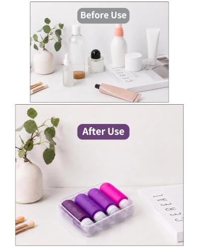 Image of Gemice Travel Bottles for Toiletries, Tsa Approved Travel 6oz Size Containers with Clear Bag, BPA Free Leak Proof Travel Tubs Refillable Liquid Travel Accessories for Cometic Shampoo Lotion