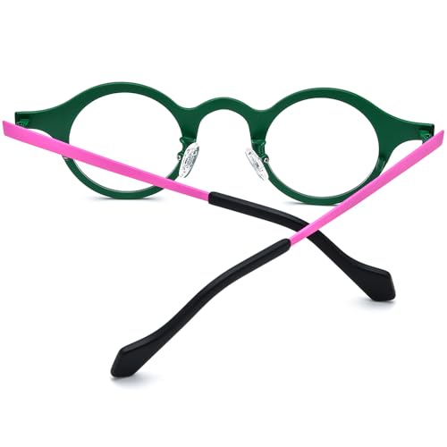 Image of FONEX Colorful Pure Titanium Glasses Frame Women Retro Round Eyeglasses