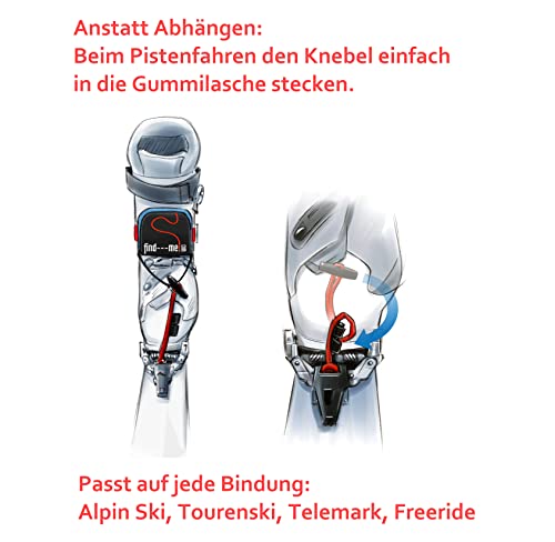 Foto von FIND---ME SKI-CONNECTOREN I Ergänzung für 2.Paar Ski zu Find---me Lawinen- und Tiefschneeband I Tourenski I Freeride I Ski-Zubehör I Tiefschneefahren I Survival Outdoor Ausrüstung I 2 Stk